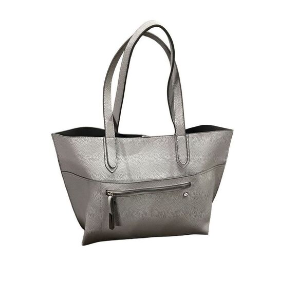 Gray tote with pebbled leather look - Picture 1 of 9
